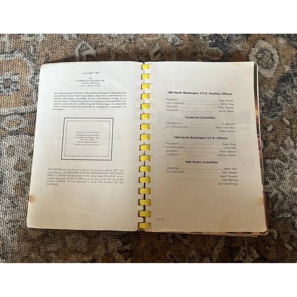 Whats Cooking North Washington Vintage Cookbook 1984 Rodeo &‎ VFD Pennsylvania